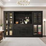 Tall Bar Cabinet for Space Saving Storage and a Stylish Home Setup