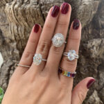 oval cut engagement ring with diamond band