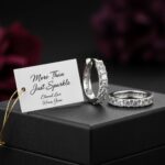 Hirva Gems diamond hoop earrings with sparkling round-cut stones displayed on a luxury box with romantic love message card.